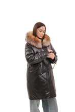 Load image into Gallery viewer, Genuine Fox Fur Trim Mid Length Coat
