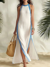 Load image into Gallery viewer, Striped Sleeveless Split Maxi Dress – Vacation &amp; Casual Linen Dress
