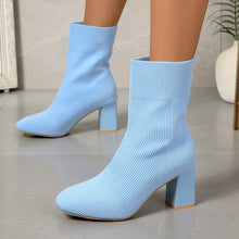 Load image into Gallery viewer, Knitted Round-Toe Sock Boots — High Heel Booties Women
