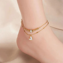 Load image into Gallery viewer, Fashion Jewelry Boho Classic Love Heart Ankle Chain Double Layer Chain Bracelet Anklet Charm Tassel Leg Chain On Foot Chain Women Party Jewelry Accessories
