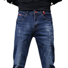 Load image into Gallery viewer, Mens Ripped Denim Jeans With Cat-Whisker Scratches
