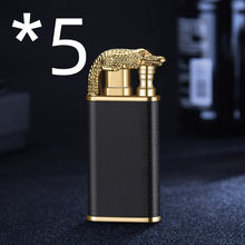 Load image into Gallery viewer, Creative Blue Flame Lighter Dolphin Dragon Tiger Double Fire Metal Winproof Lighter Inflatable Lighter
