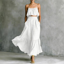 Load image into Gallery viewer, Women’s Two-Piece Flared Skirt Set – High-Waist Elegant Outfit
