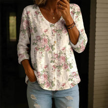 Load image into Gallery viewer, Women's Plus-Size Printed Cardigan – Boho Loose Fit 3/4 Sleeve Top
