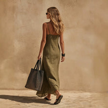 Load image into Gallery viewer, Women's Minimalist Sleeveless Slip Dress – Loose Fit Resort Style
