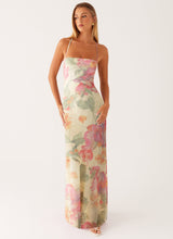 Load image into Gallery viewer, Printed Sleeveless Strap Bodycon Maxi Dress | High Waist
