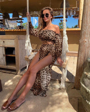Load image into Gallery viewer, Long Sleeve Beach Dress Two-Piece Solid Color
