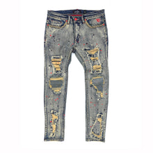 Load image into Gallery viewer, F1778 Frost Shredded Jeans w/ paint - Vintage
