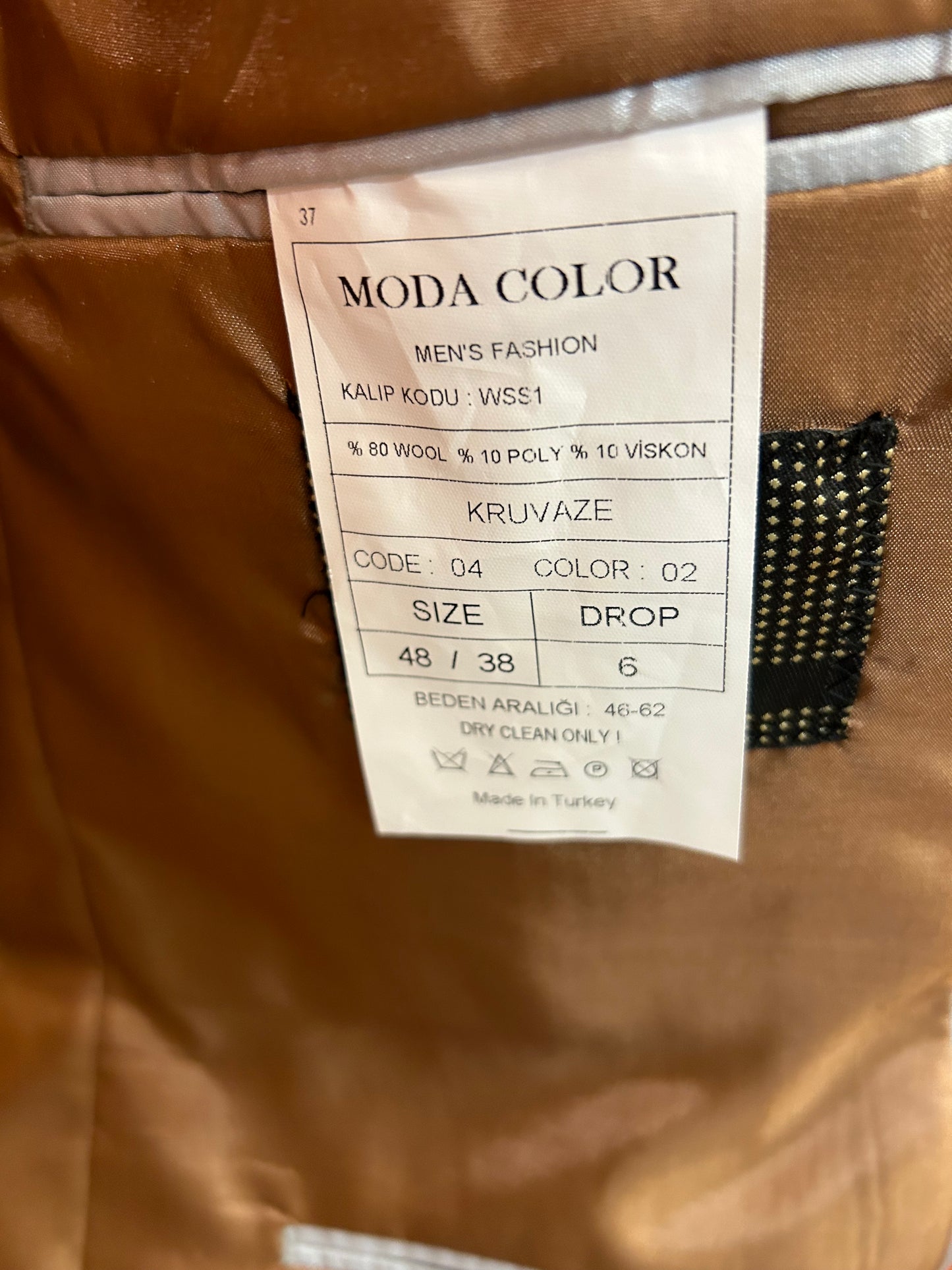 Moda Color Rust Gold Button Double Breasted Turkish Suit