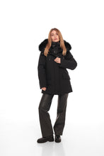 Load image into Gallery viewer, Onyx Genuine Fox Fur Vest-Lined Wool Blend Parka
