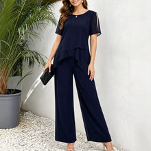 Load image into Gallery viewer, Women's Irregular Hem Top &amp; Wide Leg Pants Two-Piece Set
