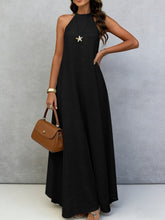 Load image into Gallery viewer, Women's Ice Silk Crinkle Sleeveless Swing Maxi Dress
