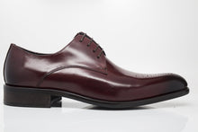 Load image into Gallery viewer, Burnished Calfskin Lace-Up Oxford Burgundy
