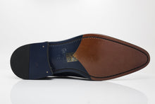 Load image into Gallery viewer, Burnished Calfskin Lace-Up Oxford Navy
