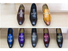 Load image into Gallery viewer, Burnished Calfskin Slip-On Loafer Purple
