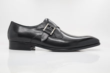 Load image into Gallery viewer, Burnished Calfskin Monkstrap Black
