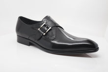 Load image into Gallery viewer, Burnished Calfskin Monkstrap Black
