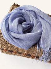 Load image into Gallery viewer, 100% Linen Lightweight Solid Color Scarf BIANCA
