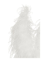Load image into Gallery viewer, Quisten White Feathered Plunging Halter Mini Dress
