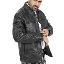 Load image into Gallery viewer, George Classic Black Leather Jacket
