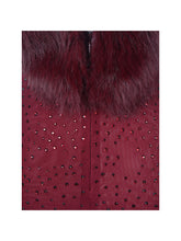 Load image into Gallery viewer, Mellie Burgundy Regular-Length Rhinestone Mesh Low Back Mermaid Gown
