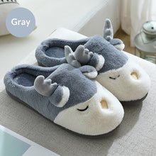 Load image into Gallery viewer, Women Winter Home Slippers Deer Elk Non-slip Soft Warm House Shoes Mens GIrs Indoor Bedroom Couples Floor Footwear Fuzzy House Slippers For Women Durable Furry Bedroom Slipper Lightweight And Non-Slip
