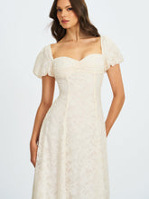 Load image into Gallery viewer, Pandora White Bubble Sleeve Backless Maxi Dress
