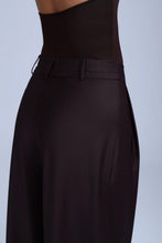Load image into Gallery viewer, Broadway Monica Wide-Leg Virgin Wool Pants in Dark Coffee
