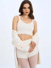 Load image into Gallery viewer, Sera White Wool-Blend Ribbed Knit Mini Shorts
