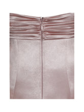 Load image into Gallery viewer, Tullia Dusty Rose Satin Ruched Midi Dress
