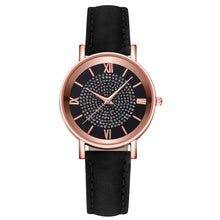 Load image into Gallery viewer, Womens Watches Bracelet Set Starry Sky Ladies Watch Casual Leather Student Quartz Wristwatch Luxury Fashion Minimalist Leather Strap Dress Analogue Quartz Round Elegant Watch
