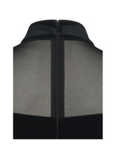 Load image into Gallery viewer, Blair Black Sheer Mock Neck Maxi Dress
