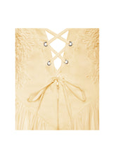 Load image into Gallery viewer, Kadi Yellow Cotton Drop Waist Corset Mini Dress
