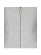 Load image into Gallery viewer, Chelsea Ivory Jacquard Ruched Bust Sweetheart Midi Dress
