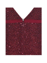 Load image into Gallery viewer, Elora Crimson Sequin Beaded Keyhole Maxi Dress
