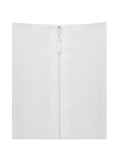 Load image into Gallery viewer, Corinne White Poplin Flared Midi Dress with Removable Bow
