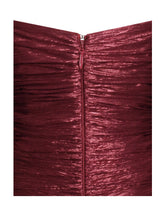 Load image into Gallery viewer, Sable Ruched Burgundy Glitter Mermaid Gown
