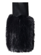 Load image into Gallery viewer, Ziah Cropped Leather Jacket with Fur Collar
