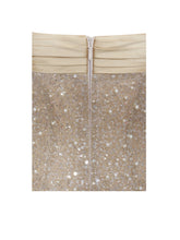 Load image into Gallery viewer, Lainey Gold Satin Sequin Pearls Beaded Maxi Dress
