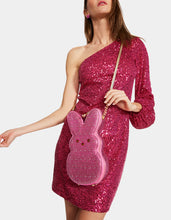 Load image into Gallery viewer, Betsey Johnson Peeps Rhinestone Bunny Crossbody Pink

