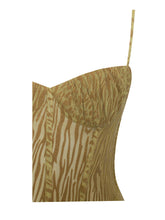 Load image into Gallery viewer, Ulani Gold Burnout Velvet Detail Mesh Maxi Dress
