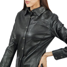 Load image into Gallery viewer, Beth Button-Up Leather Shirt

