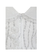 Load image into Gallery viewer, Paola White Peter Pan Collar Beaded Sequin Mermaid Midi Dress
