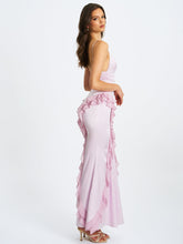 Load image into Gallery viewer, Paolina Taro Pink Jacquard Ruffle Mermaid Maxi Dress
