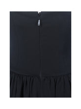 Load image into Gallery viewer, Delaney Black Lapel Halter Midi A-Line Dress

