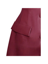 Load image into Gallery viewer, Baila Burgundy Vegan Leather Blazer Mini Dress
