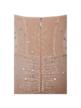 Load image into Gallery viewer, Fatima Nude Crystal Sleeveless Corset Mermaid Maxi Dress
