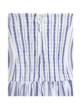 Load image into Gallery viewer, Mackenna Navy Stripe Halter Smock Back Maxi Dress
