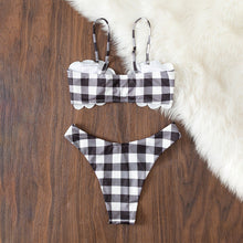Load image into Gallery viewer, New Trend Black And White Bikini Set Swimsuit Women Bikini Swimwear Female Halter Top Bathing Suit Swimming Wear Bikini High Cut Swimsuit High
