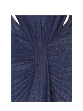 Load image into Gallery viewer, Terri Navy Sparkle Plunging Backless Maxi Dress
